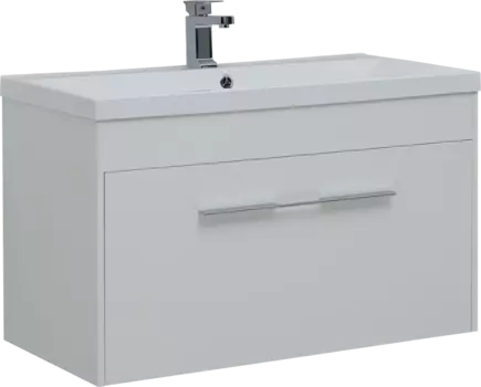 Тумба с раковиной Aquanet Августа 100 белая, ручка хром
