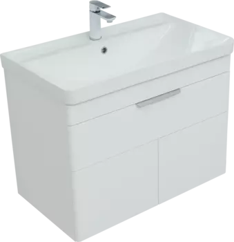 Тумба с раковиной Aquanet Ирис new 70 подвесная, 1 ящик, 2 дверцы