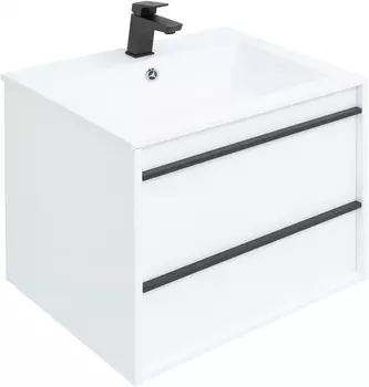 Тумба с раковиной Aquanet Lino 60 белый матовый