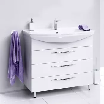 Тумба с раковиной Aqwella Allegro 105 с 3 ящиками