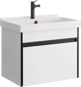 Тумба с раковиной Aqwella Urban 60 подвесная, белая глянцевая