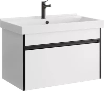 Тумба с раковиной Aqwella Urban 80 подвесная, белая глянцевая