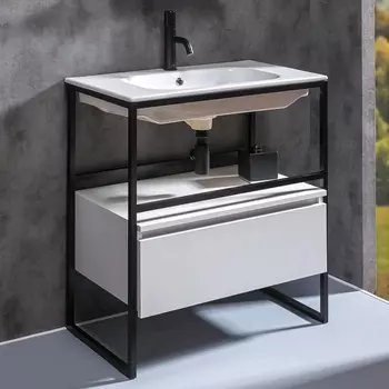 Тумба с раковиной Armadi Art Loft 80 белая, напольная