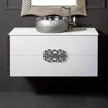 Тумба с раковиной Armadi Art NeoArt 100 белая с ручками Ajur хром