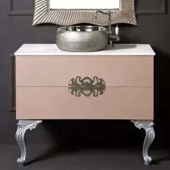 Тумба с раковиной Armadi Art NeoArt 100 капучино с ручками Ajur хром, с ножками