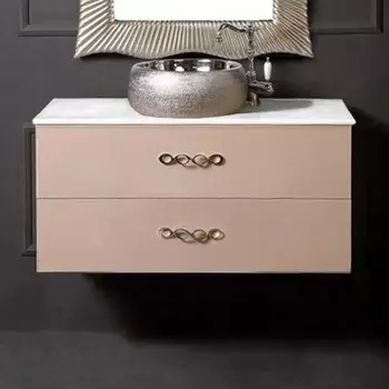 Тумба с раковиной Armadi Art NeoArt 100 капучино с ручками Wave хром