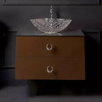 Тумба с раковиной Armadi Art NeoArt 80, шоколад с ручками Drop хром