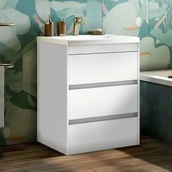 Тумба с раковиной Art&Max Family 60, напольная, Bianco Lucido