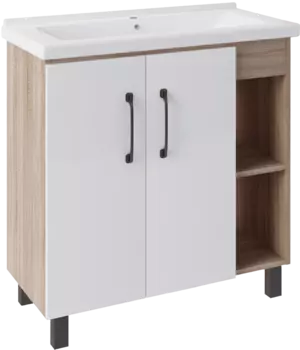 Тумба с раковиной ASB-Mebel Адель 80 белая, дуб сонома