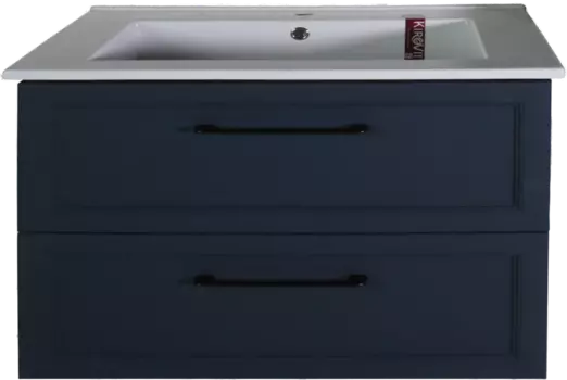 Тумба с раковиной ASB-Mebel Белмонти 85 ясень браш, софт синий
