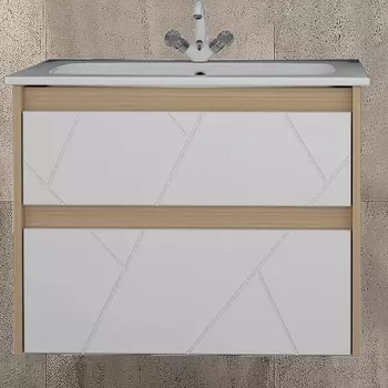 Тумба с раковиной ASB-Mebel Диана 60 белый, дуб янтарный