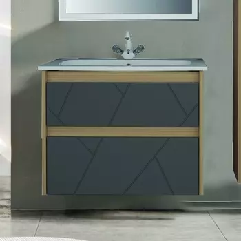 Тумба с раковиной ASB-Mebel Диана 75 серый глянец