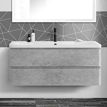 Тумба с раковиной BelBagno Albano 120 подвесная, сemento мerona grigio, белая глянцевая раковина