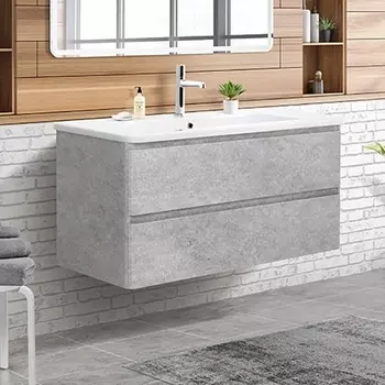 Тумба с раковиной BelBagno Albano-Cer 105 подвесная, cemento verona grigio