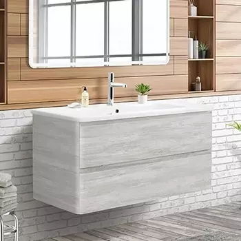 Тумба с раковиной BelBagno Albano-Cer 105 подвесная, rovere vintage bianco