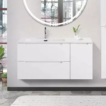 Тумба с раковиной BelBagno Etna 100 L 2 ящика. дверца, bianco lucido