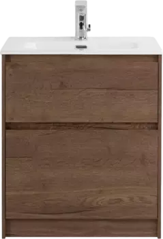 Тумба с раковиной BelBagno Kraft 60 напольная, rovere tabacco, раковина BB600ETL