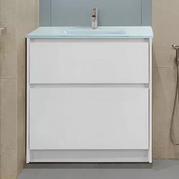 Тумба с раковиной BelBagno Kraft 80 напольная, bianco opaco, раковина BB810/465-LV-VTR-BL
