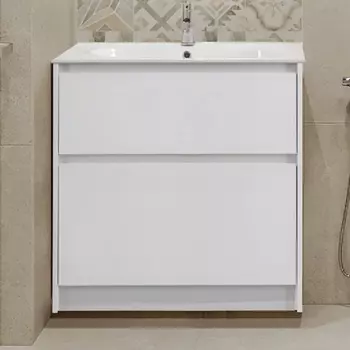 Тумба с раковиной BelBagno Kraft 80 напольная, bianco opaco, раковина LOV-800-LVB