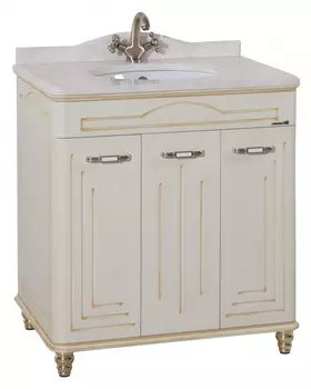 Тумба с раковиной Bellezza Аллегро Люкс 100 бежевая патина золото