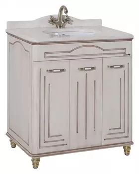 Тумба с раковиной Bellezza Аллегро Люкс 80 бежевая патина темный орех