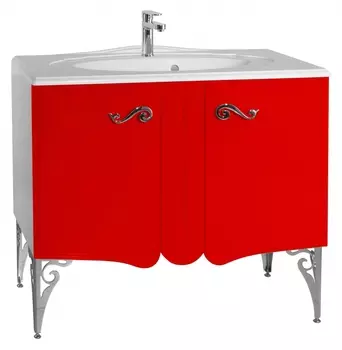 Тумба с раковиной Bellezza Эстель 90 красная