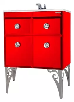 Тумба с раковиной Bellezza Луссо 65 красная