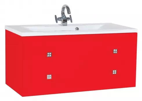 Тумба с раковиной Bellezza Милан 100 красная