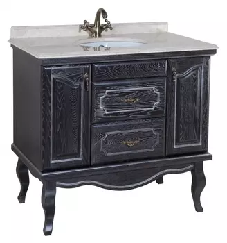 Тумба с раковиной Bellezza Рим 100 черная патина серебро