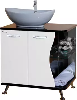 Тумба с раковиной Bellezza Рио 70 L, черно-белая