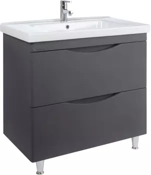 Тумба с раковиной Bellezza Санриса 100 напольная, серебро