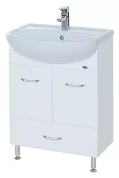 Тумба с раковиной Bellezza Уют 55 с нижним ящиком белая
