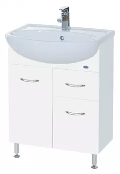 Тумба с раковиной Bellezza Уют 60 1 ящик белая