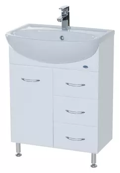 Тумба с раковиной Bellezza Уют 60 3 ящика белая