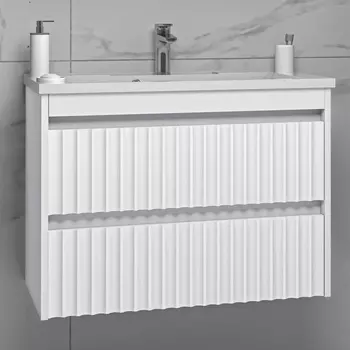 Тумба с раковиной Brevita Balaton 75, подвесная, белая