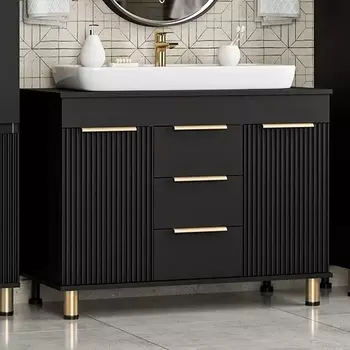 Тумба с раковиной Brevita Enfida 100, напольная, черная