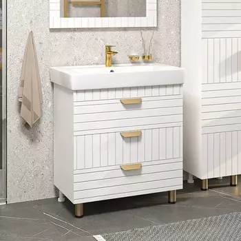 Тумба с раковиной Brevita Gloster 80 белая