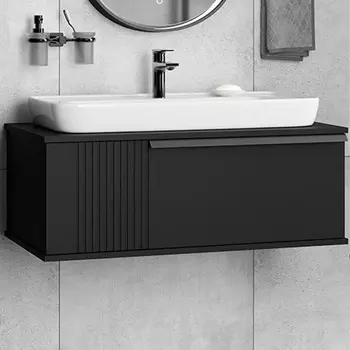 Тумба с раковиной Brevita Savoy 90 подвесная, черная