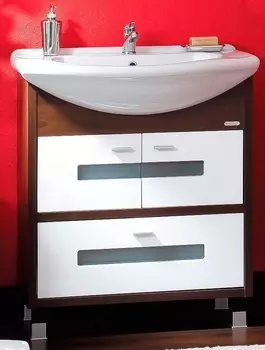 Тумба с раковиной Бриклаер Бали 75 венге, белый