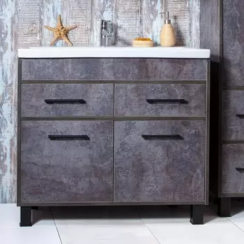 Тумба с раковиной Бриклаер Чили 90 цемент