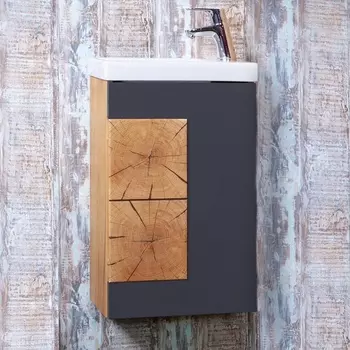 Тумба с раковиной Бриклаер Форест 40 дуб золотой, антрацит