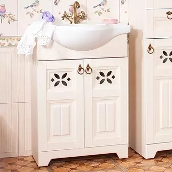 Тумба с раковиной Бриклаер Кантри 65 бежевый дуб