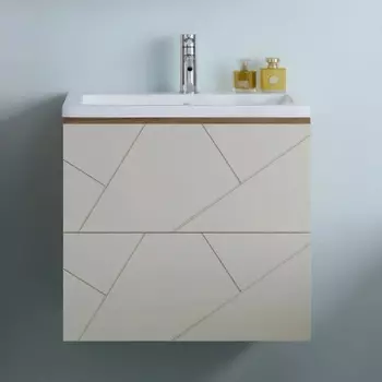 Тумба с раковиной Бриклаер Кристалл 60 латте, дуб крафт табачный