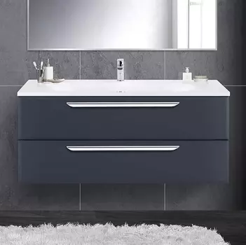 Тумба с раковиной Cezares Eco 120, grafito, 2 ящика, ручки хром