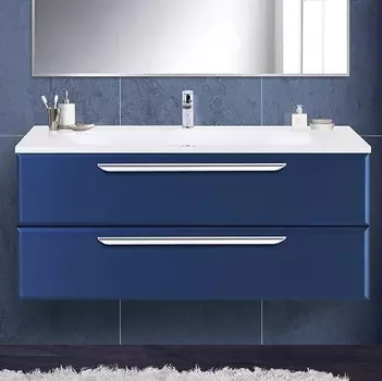 Тумба с раковиной Cezares Eco 120, sapfiro, 2 ящика, ручки хром