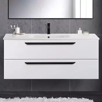 Тумба с раковиной Cezares Eco Cer 120, bianco opaco, ручки черные