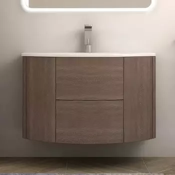 Тумба с раковиной Cezares Eden 91 rovere scuro soft, раковина 50177
