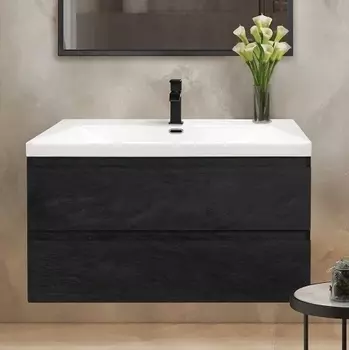 Тумба с раковиной Cezares Molveno 100, nero, раковина Cezares CZR-1188-1000/500