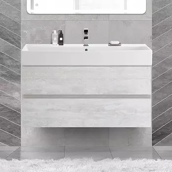 Тумба с раковиной Cezares Molveno 46 100 legno bianco, с раковиной Cezares CZR-MIL-100-LVB