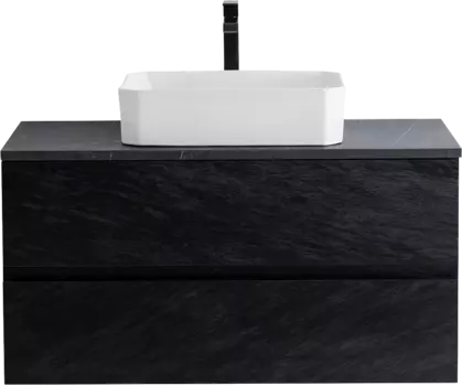 Тумба с раковиной Cezares Molveno 46 100 nero, со столешницей